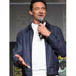 Hugh Jackman Blue Cotton Jacket